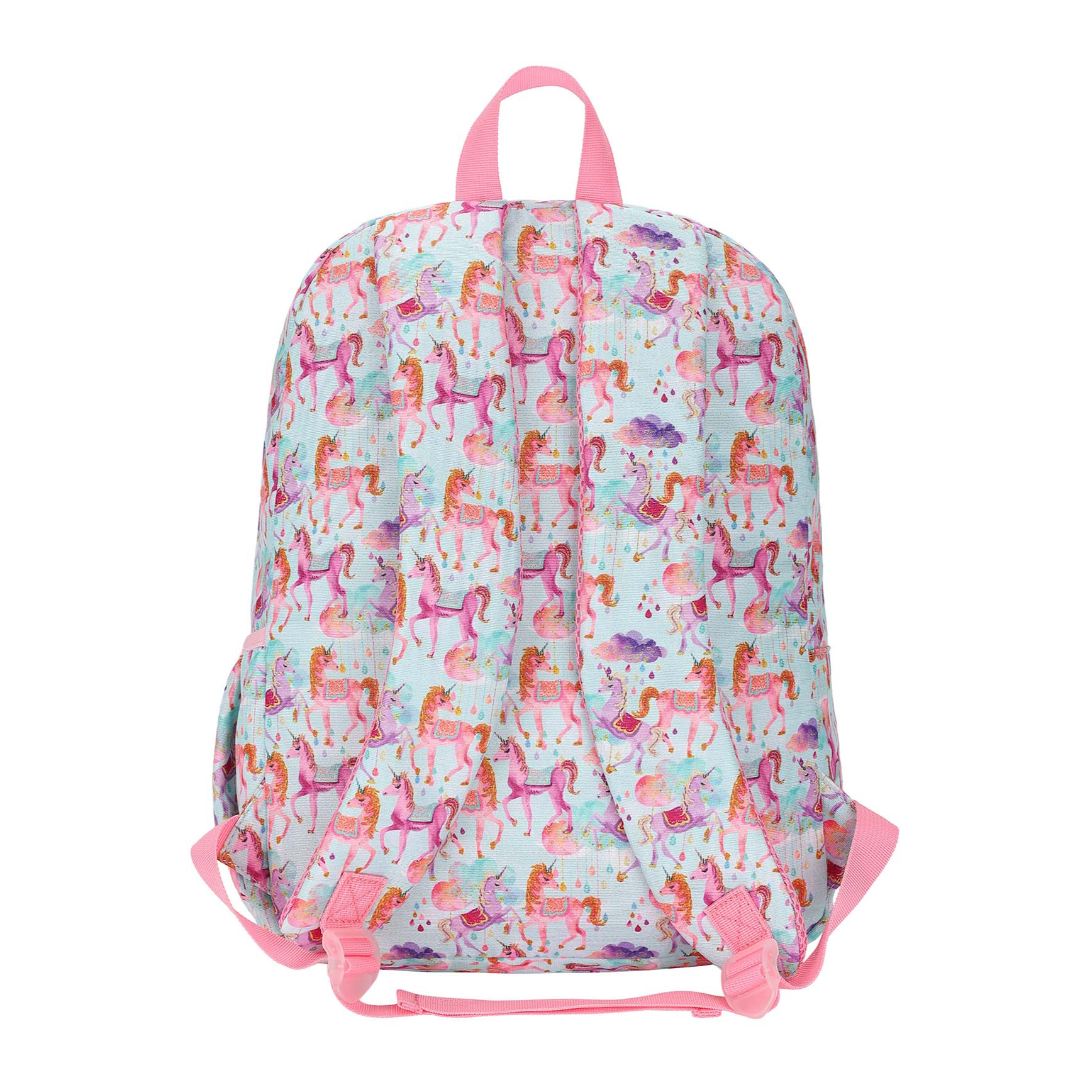 Shiny Fabric Baby Blue Backpack