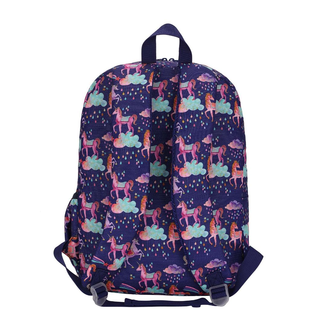 Shiny Fabric Navy Backpack