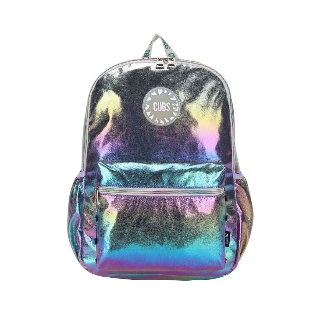 Purple & Green Pu High School Backpack