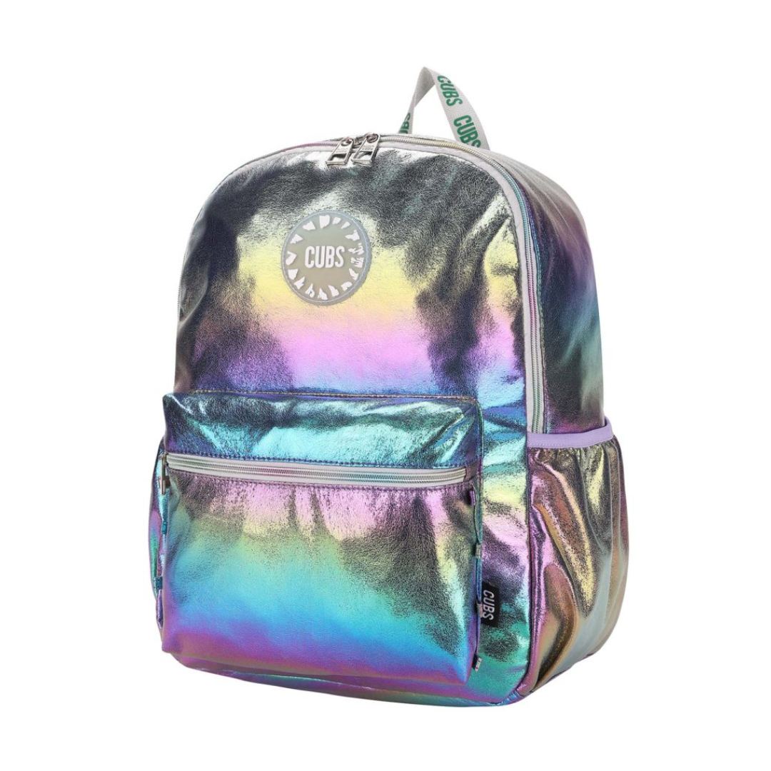 Purple & Green Pu High School Backpack