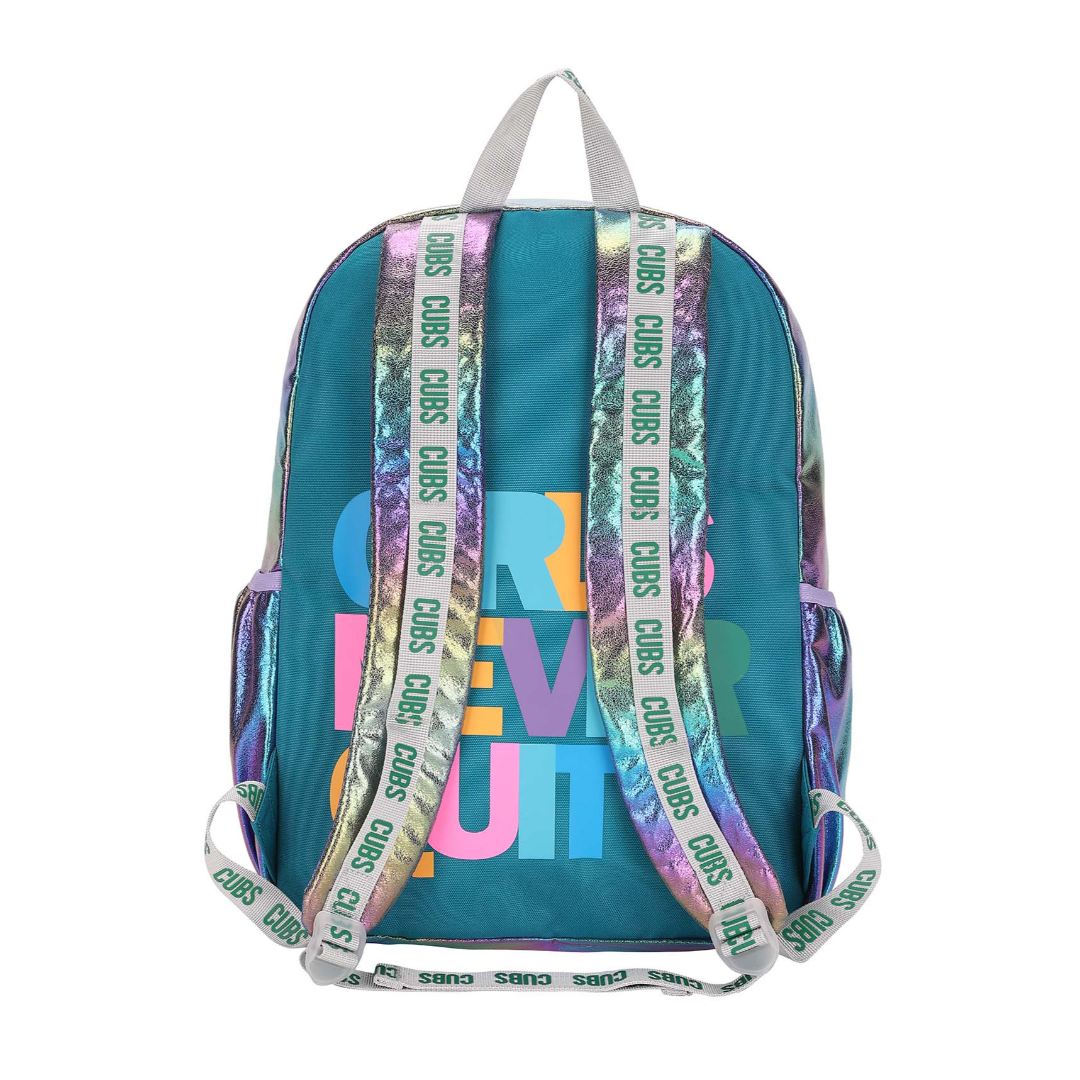 Purple & Green Pu High School Backpack