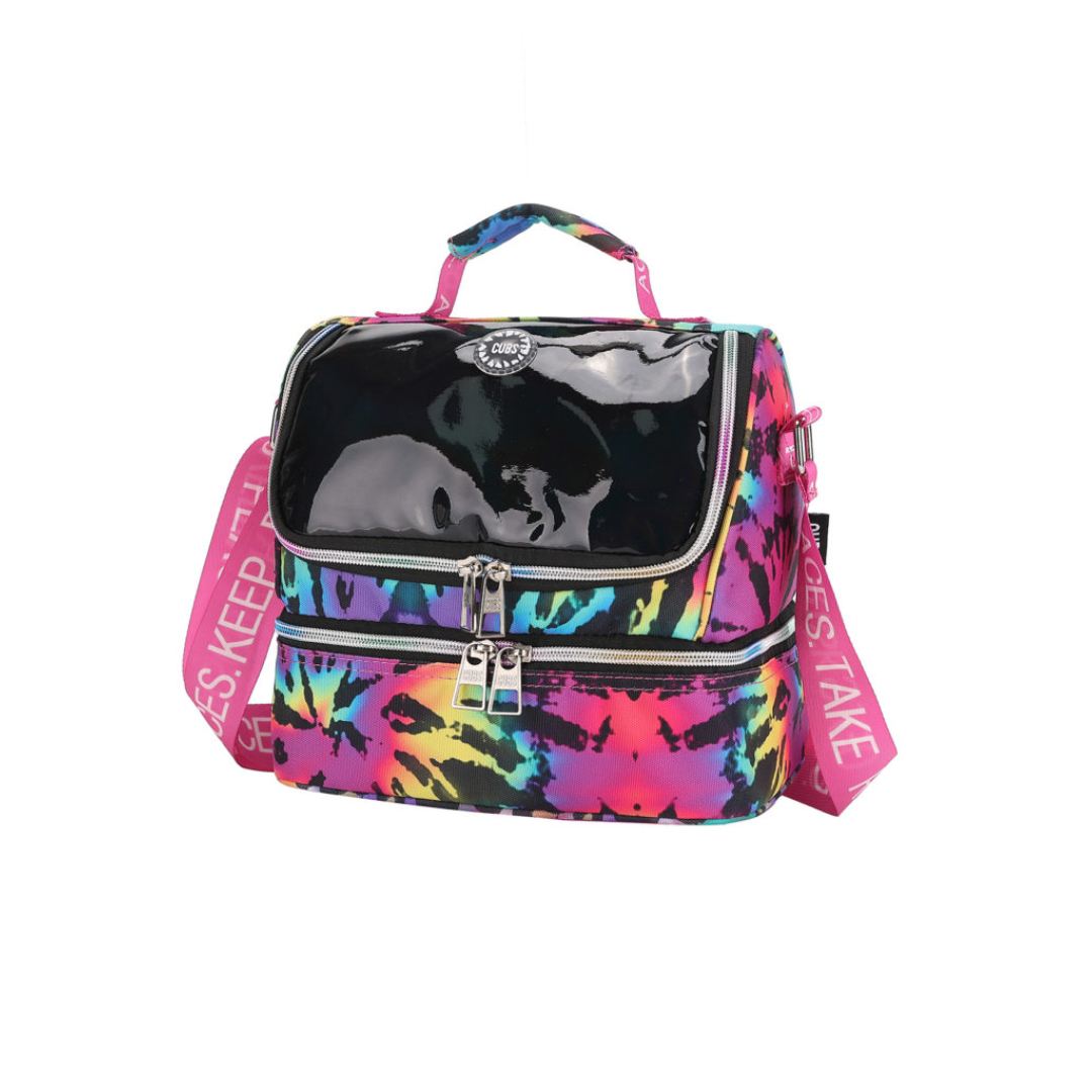 Neon Black Tiedye Pu High School Lunch Bag