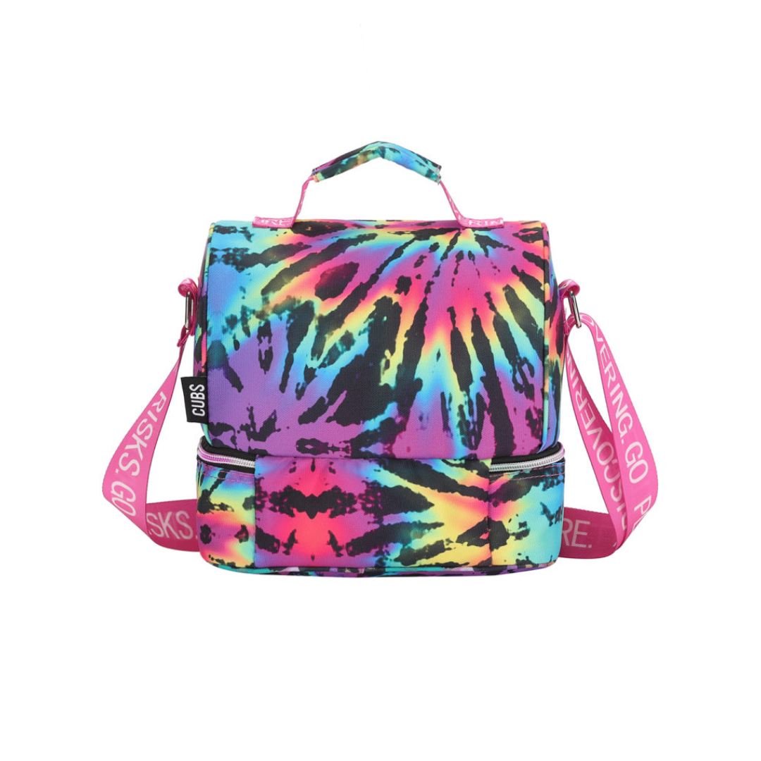 Neon Black Tiedye Pu High School Lunch Bag