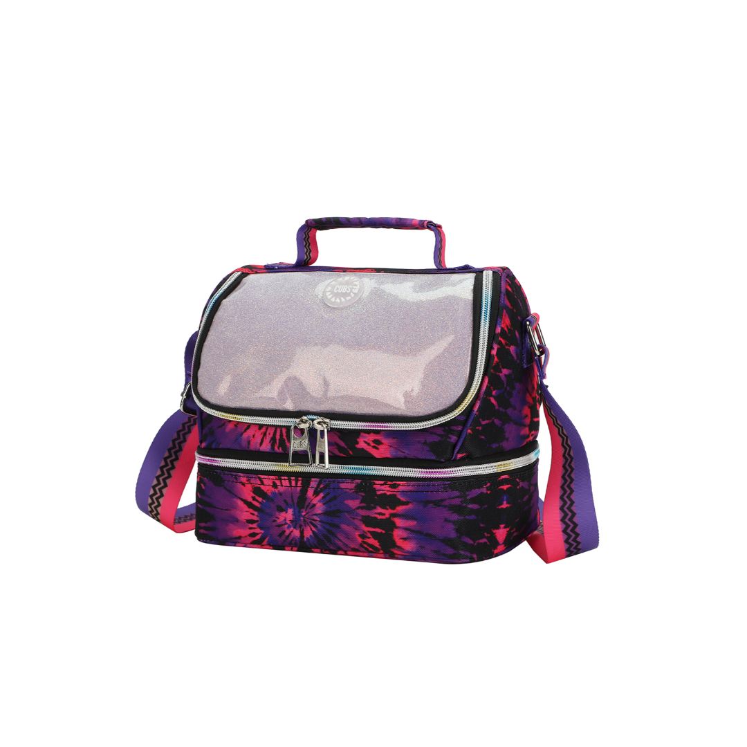 Black & Purple Tie Dye Lunch Bag