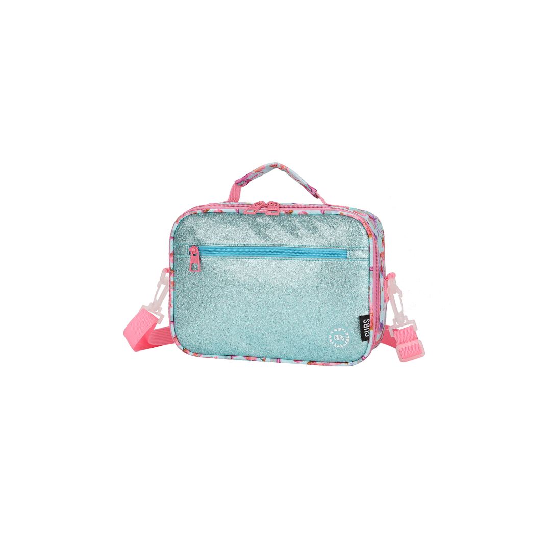 Shiny Fabric Baby Blue Lunch Bag