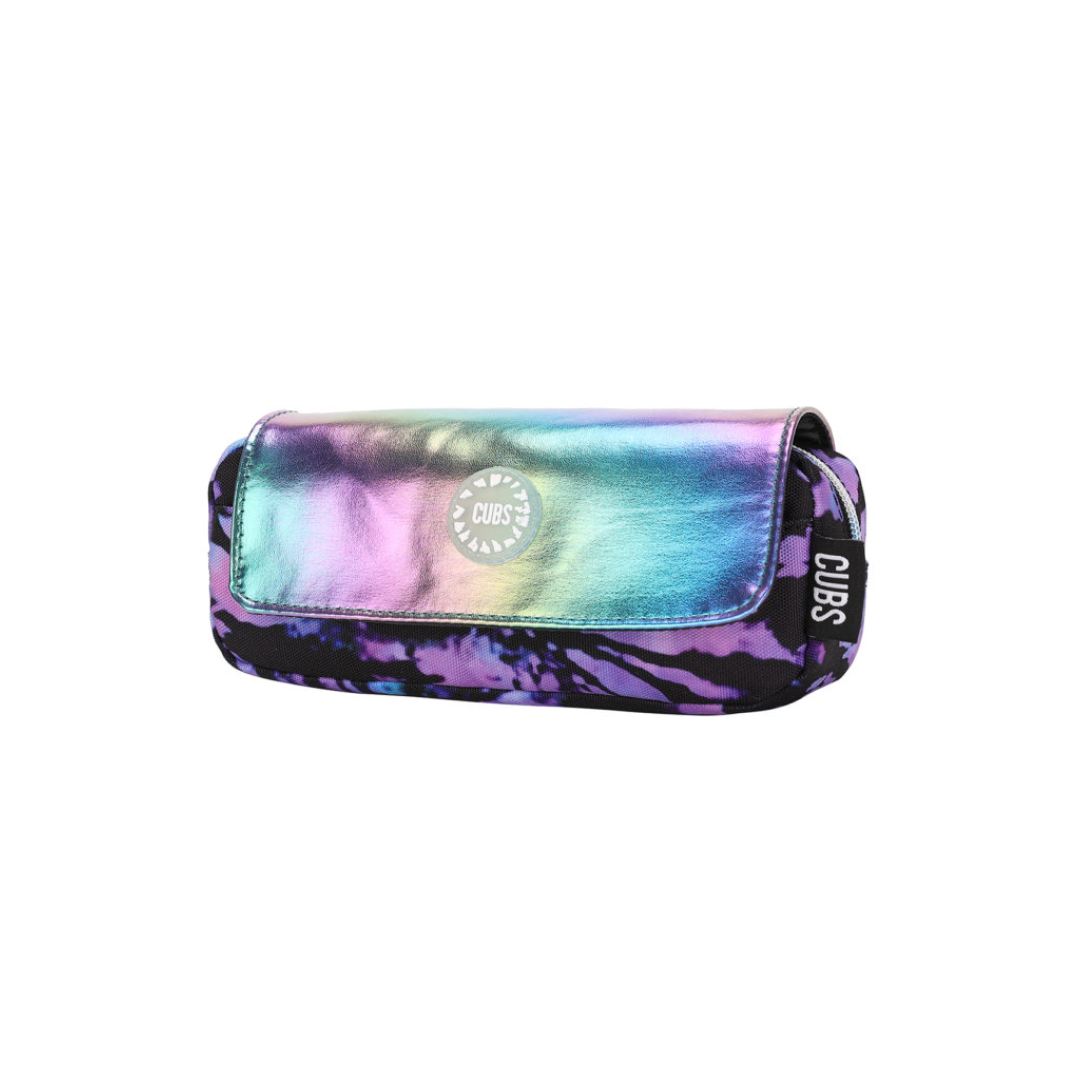 Neon Black Purple Tie dye Pencil Case