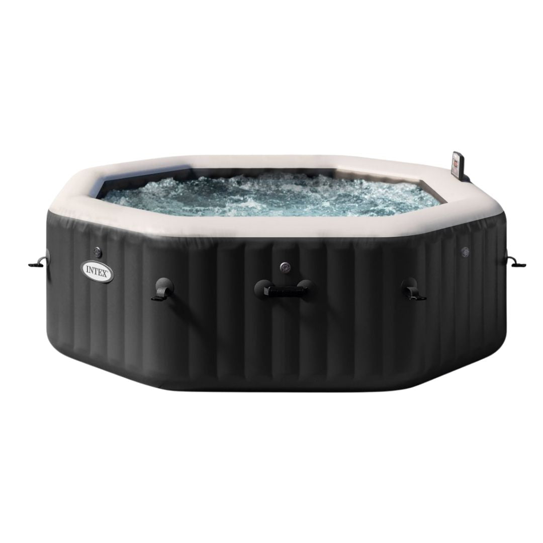 6-Person Onyx Black Octagon Combo Spa Set