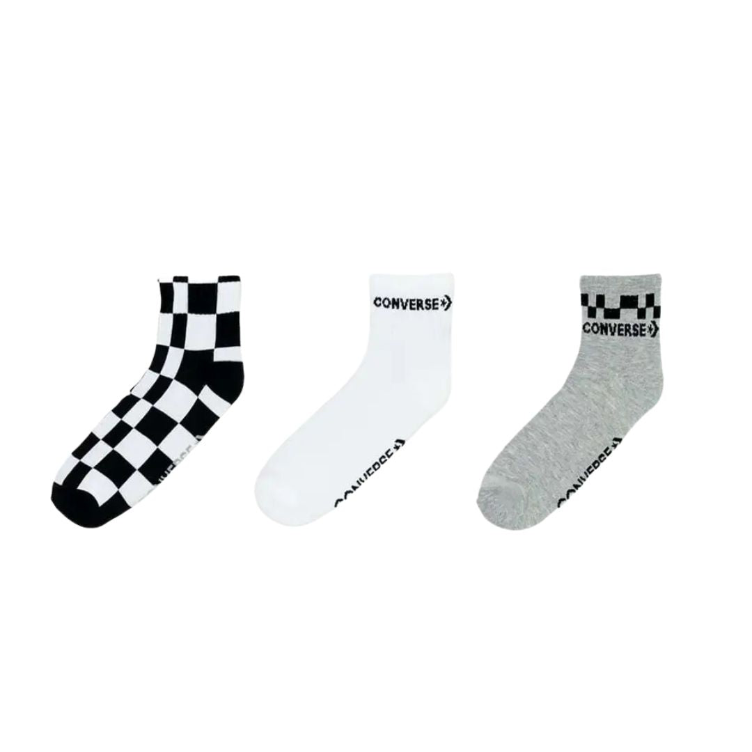 3-Pack Converse Checked Skewed Socks