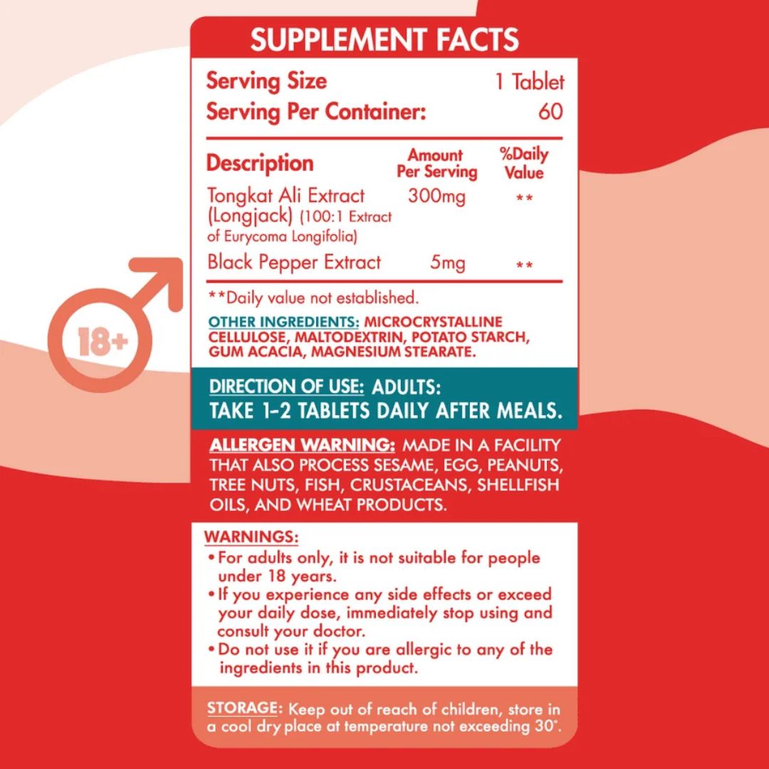 Tongkat Ali 300mg - 60 Tablets - 60 Servings