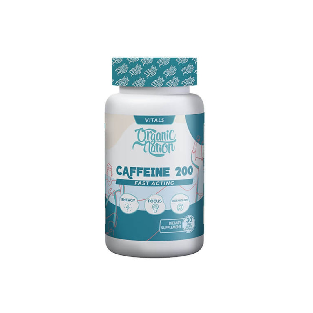 Organic Nation Caffeine 200 30Serv. 30Hard Gelatin Capsules