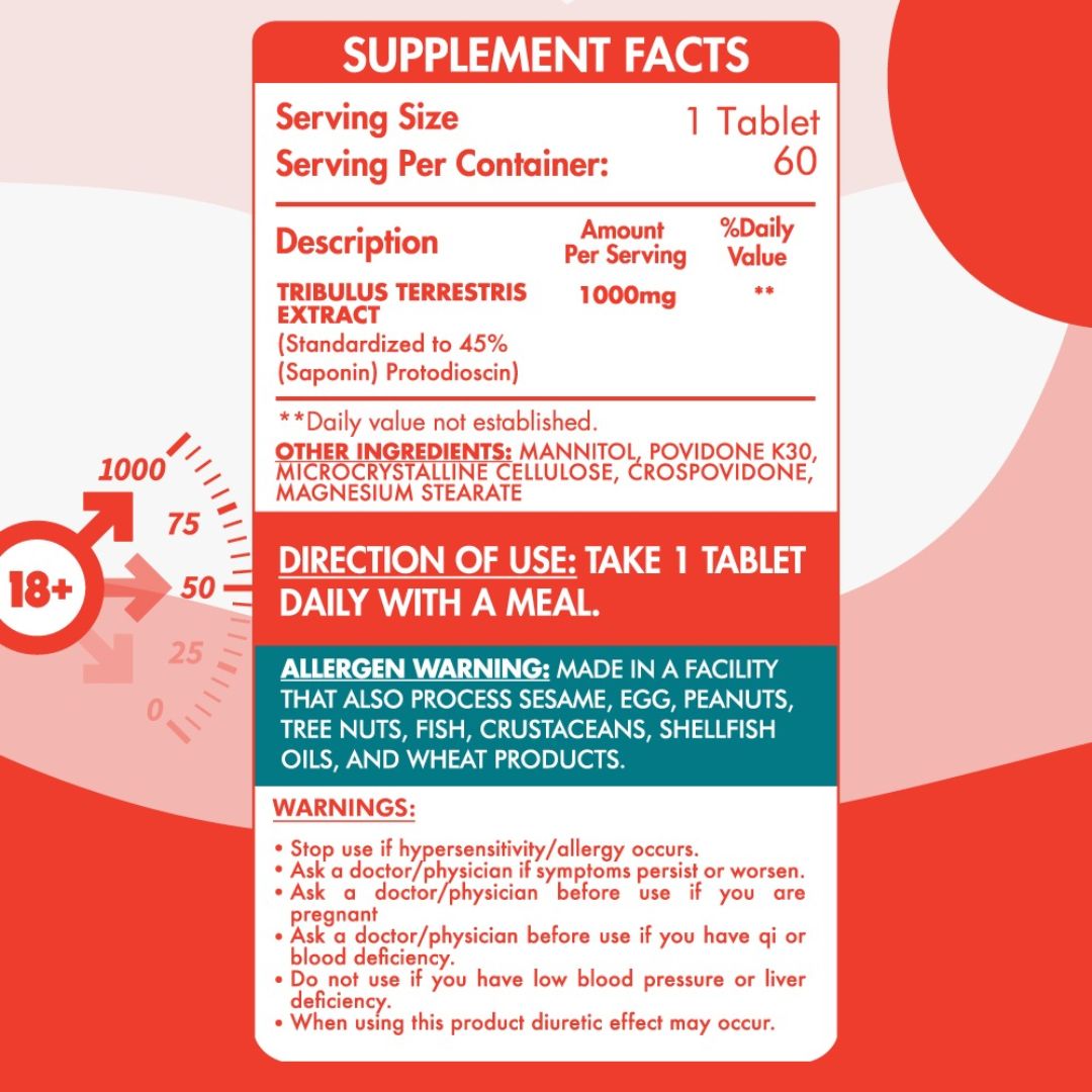Tribulus 1000 Mg - 60 Serv. - 60 Coated Tablets