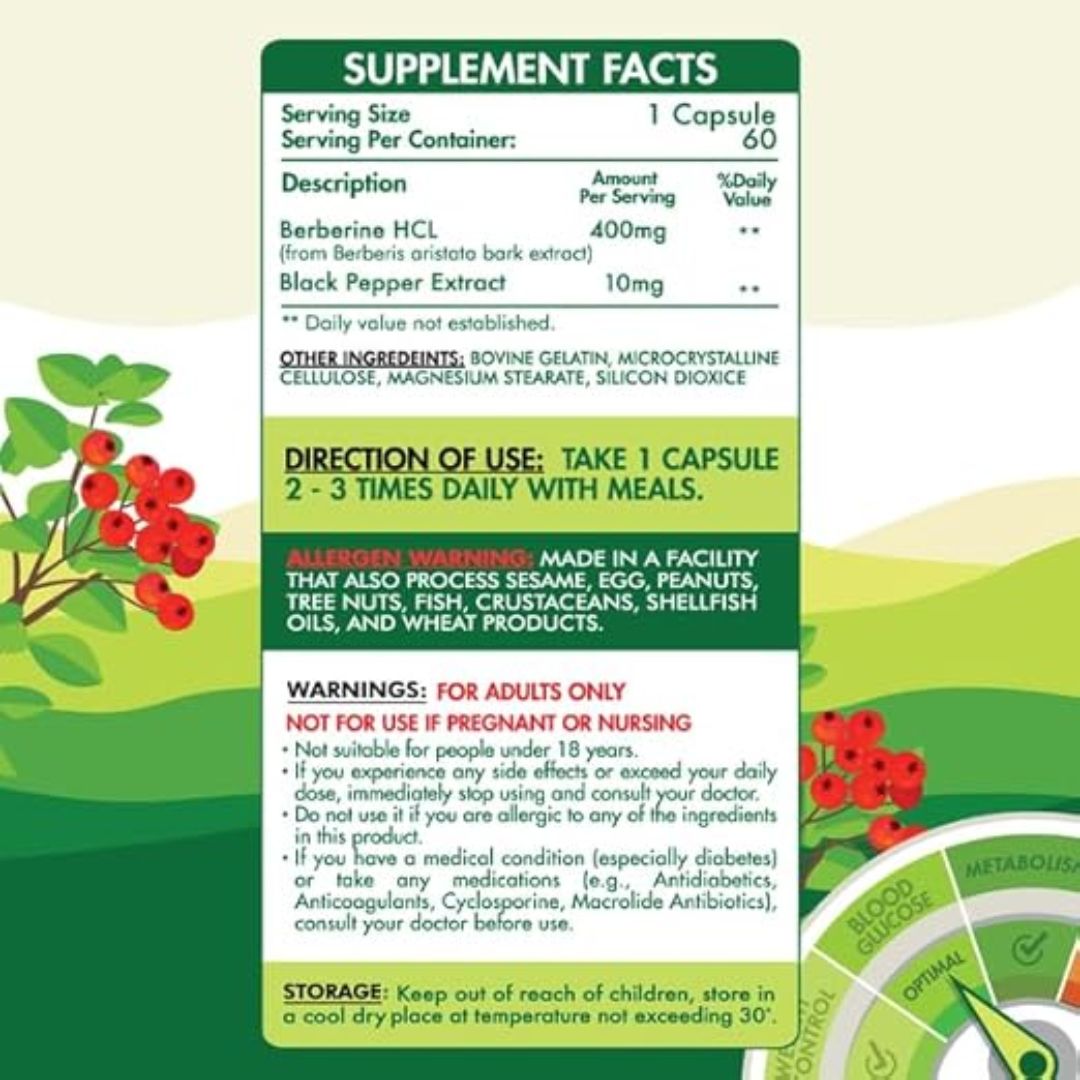 Berberine - 60 Serv. - 60 Capsules