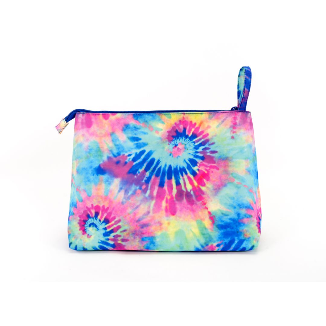 Colorful Tie Dye Pink & Turqoise Pouch