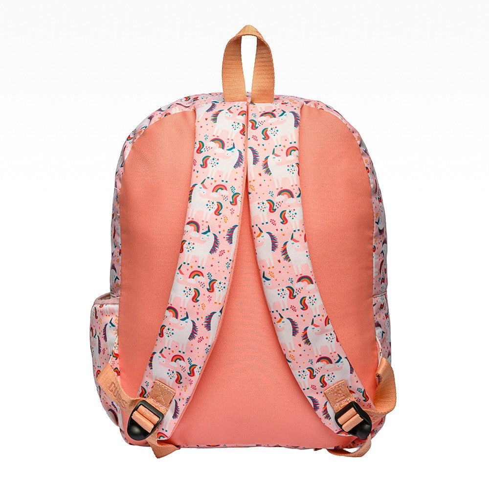Peach Unicorns & Rainbows backpack Junior