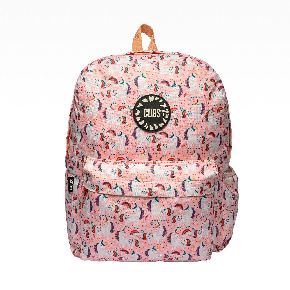 Peach Unicorns & Rainbows backpack Junior