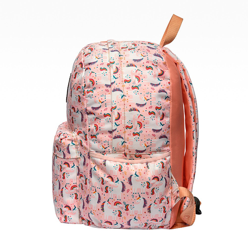 Peach Unicorns & Rainbows backpack Junior