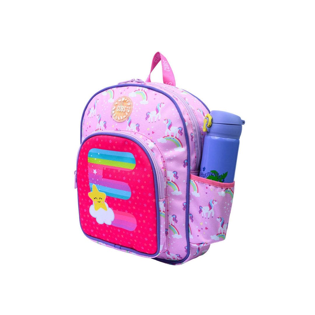 Pink Unicorn Letter E Nursery Backpack