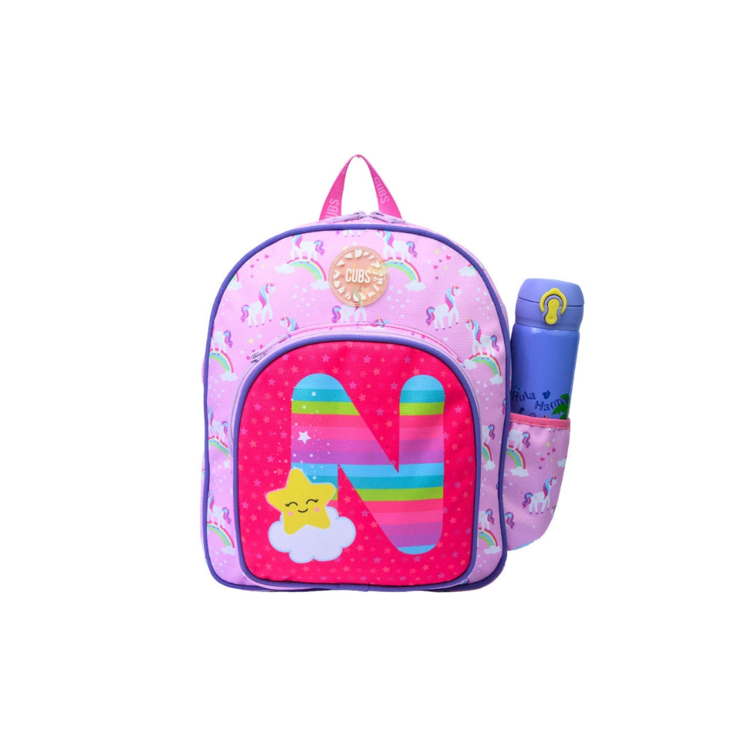 Pink Unicorn Letter N Nursery Backpack