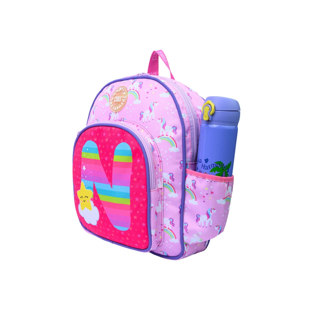 Pink Unicorn Letter N Nursery Backpack