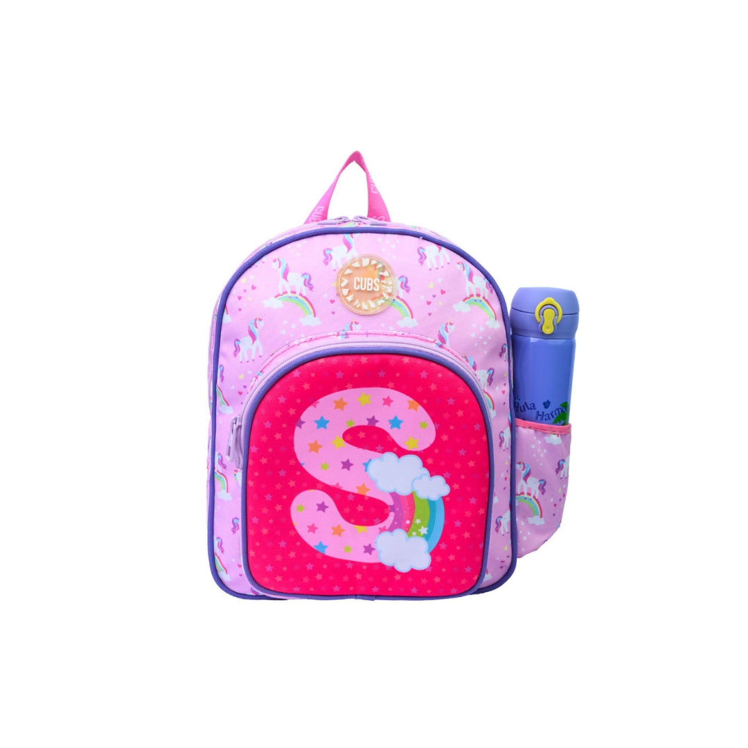 Pink Unicorn Letter S Nursery Backpack