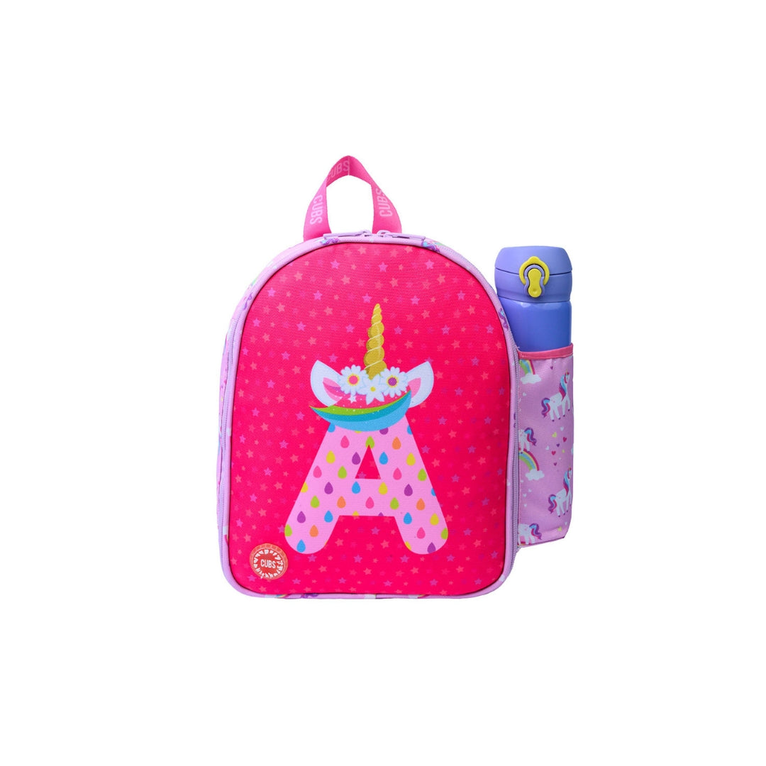 Pink Unicorn Letter A Lunch Backpack Nursery