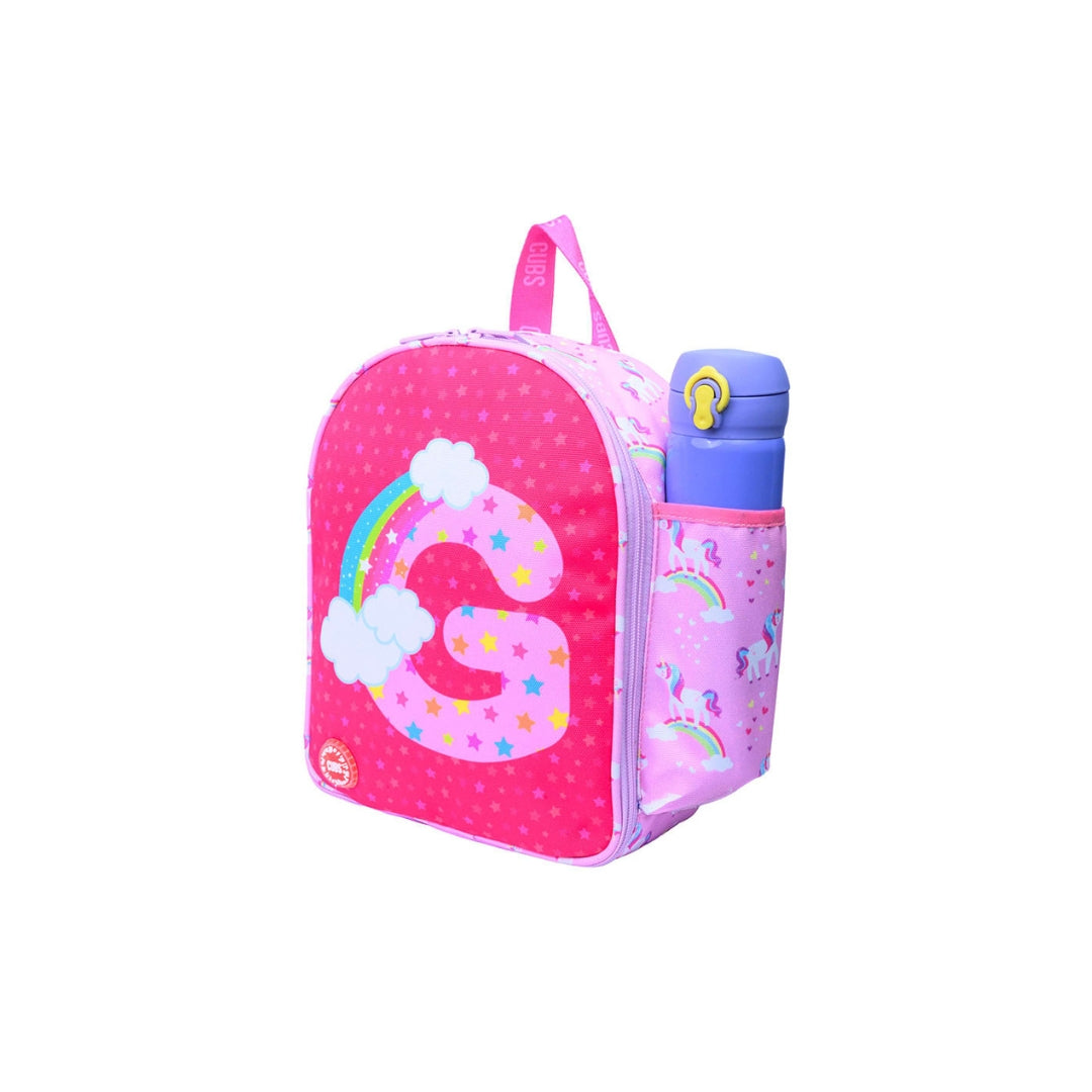 Pink Unicorn Letter G Nursery Lunch Backpack