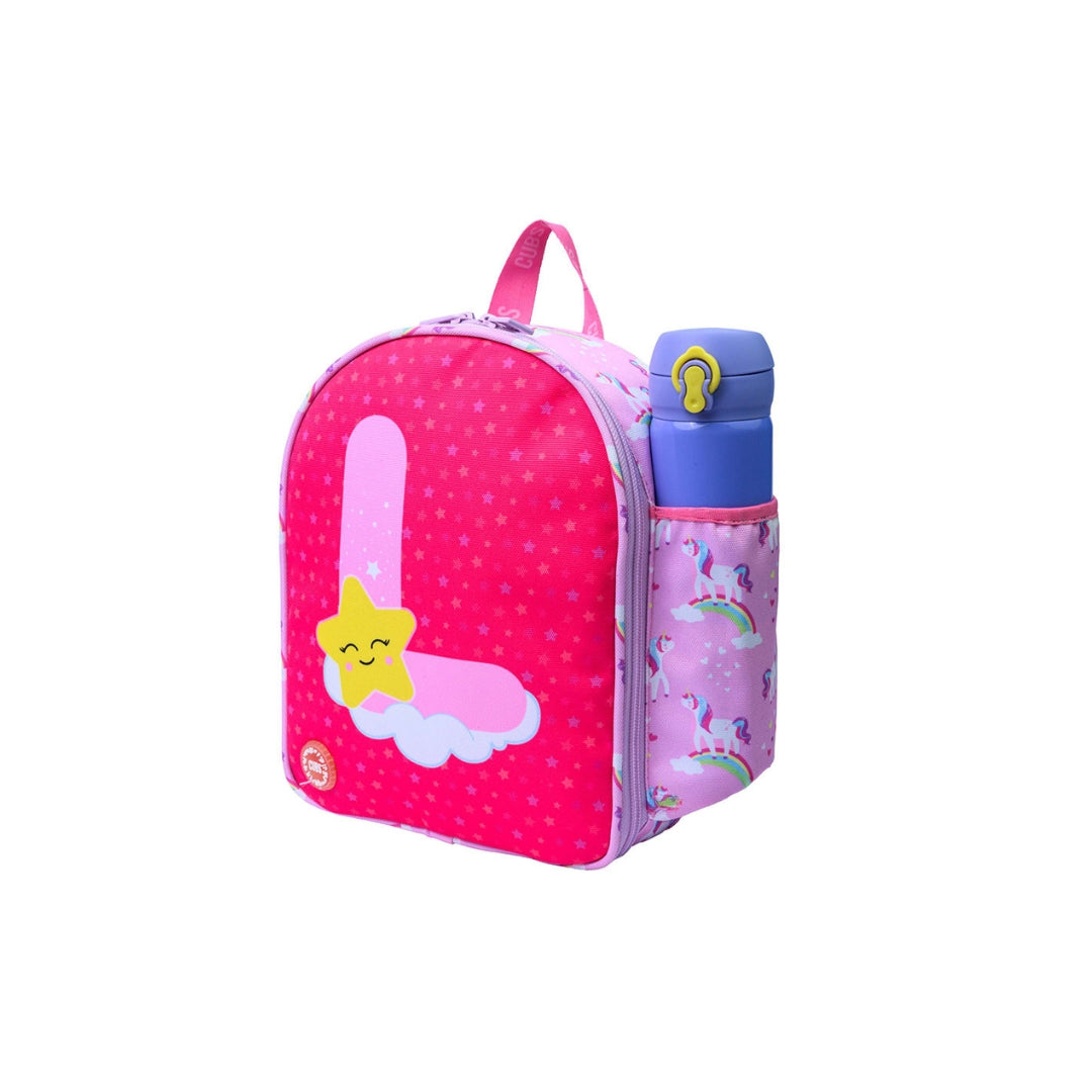 Pink Unicorn Letter L Nursery Lunch Backpack