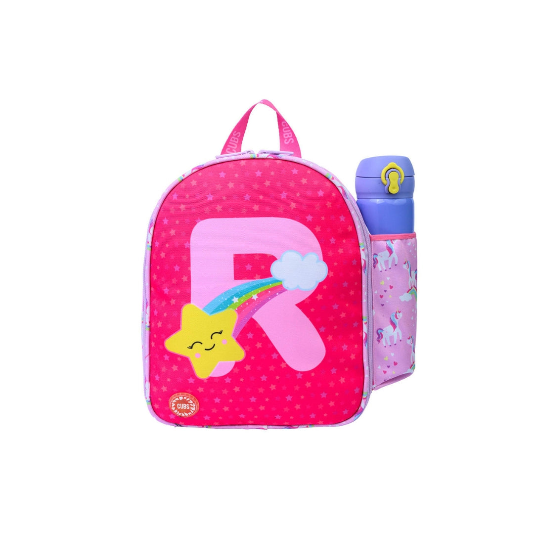 Pink Unicorn Letter R Nursery Lunch Backpack