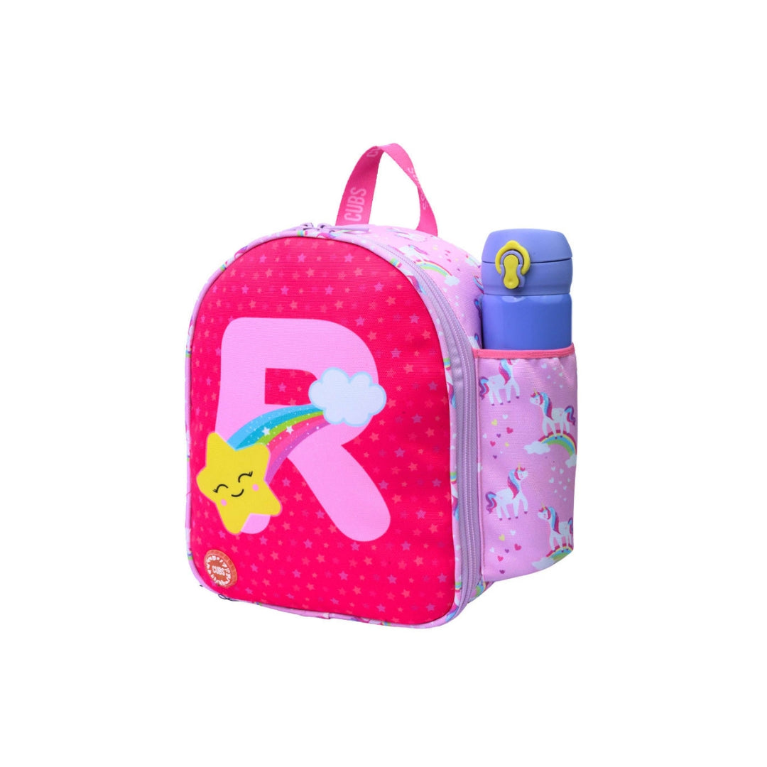 Pink Unicorn Letter R Nursery Lunch Backpack