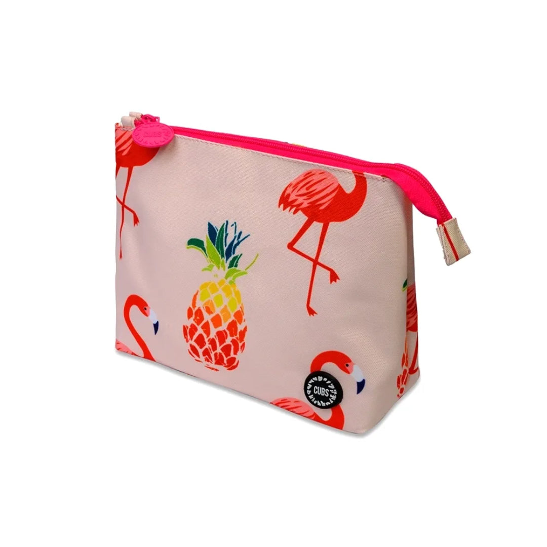 Peachy Flamingos Medium Pouch