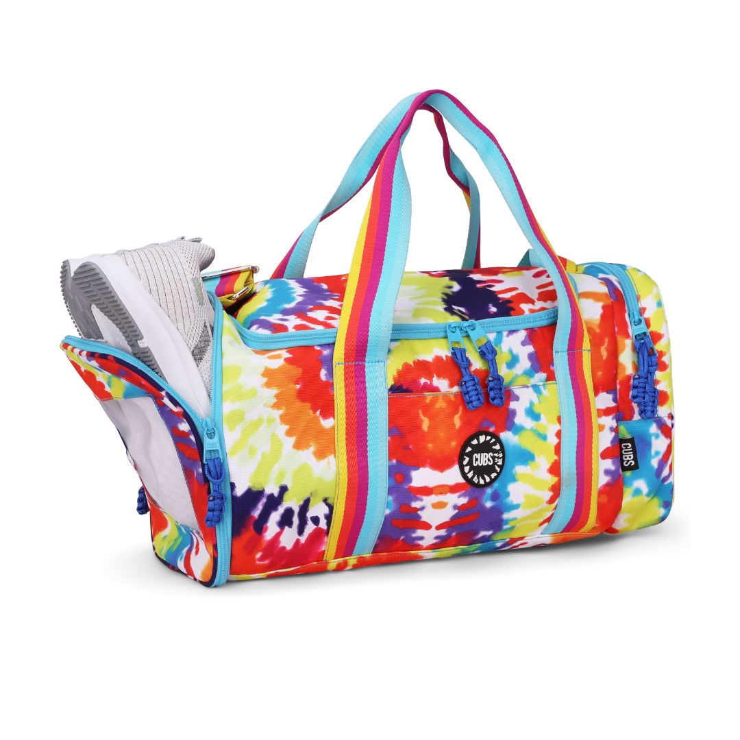 Happy Tie Dye Large Duffle Two Pockets