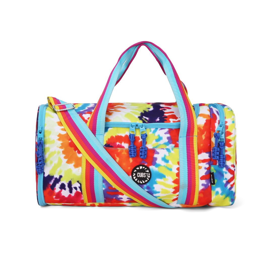 Happy Tie Dye Large Duffle Two Pockets