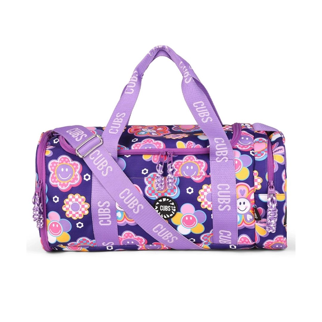 Deep Purple Roses Large Duffle Two Pockets