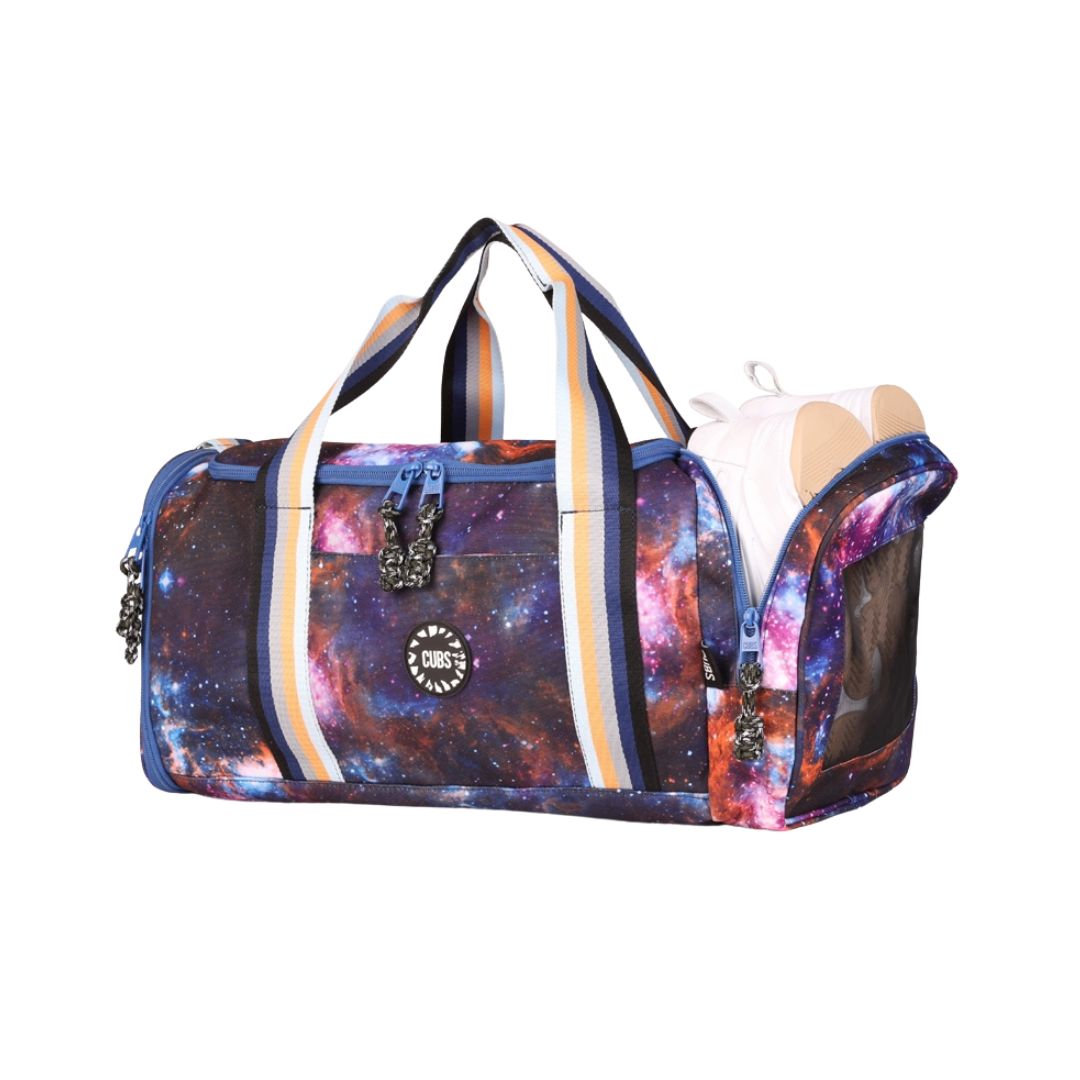 Purple Galaxy Large Duffle Two Pockets