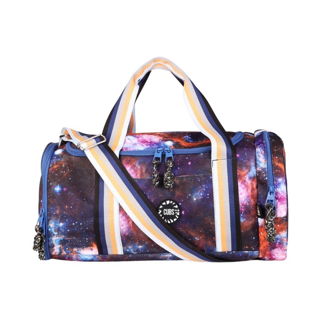 Purple Galaxy Large Duffle Two Pockets