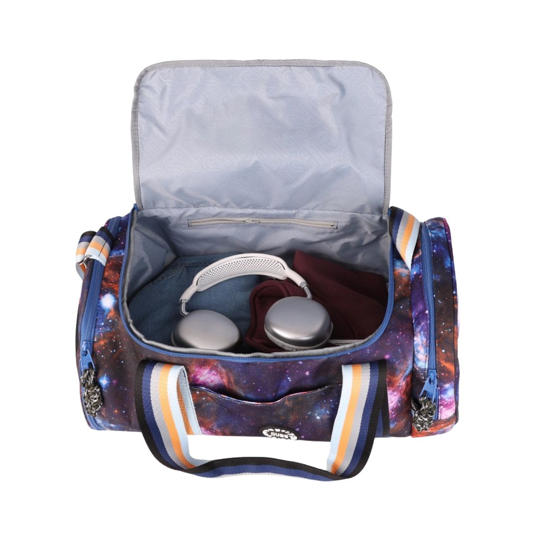 Purple Galaxy Large Duffle Two Pockets