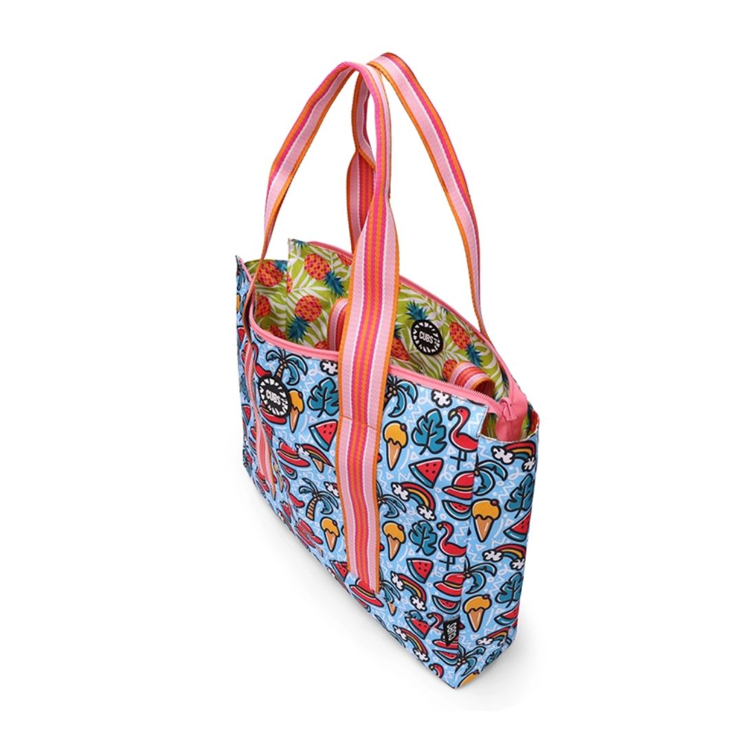 Flamingos and Pineapples Double Face Tote Bag 19 L