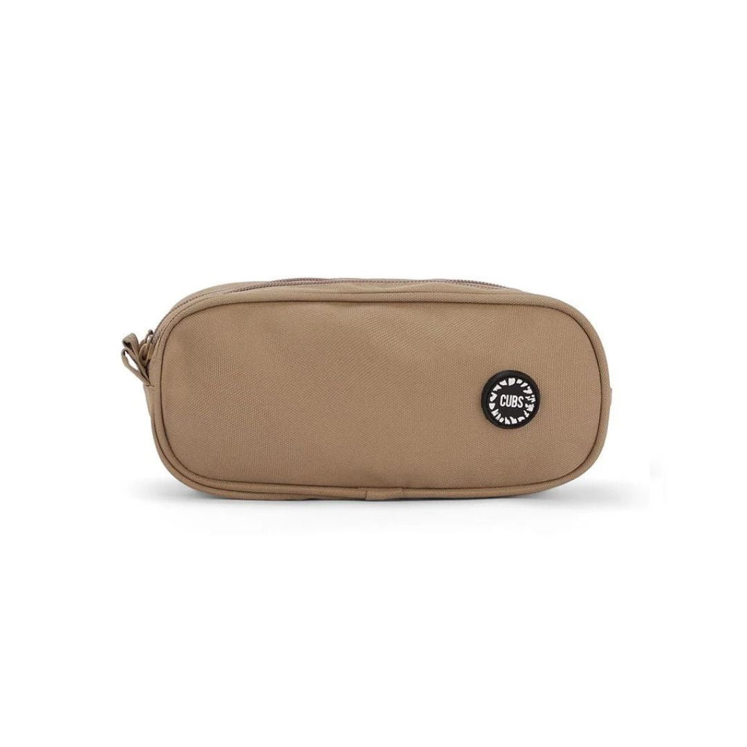 Khaki Double Zipper Pencil Case 2L