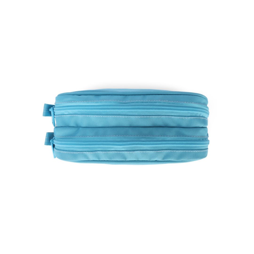 Turquoise Double Zipper Pencil Case 2L