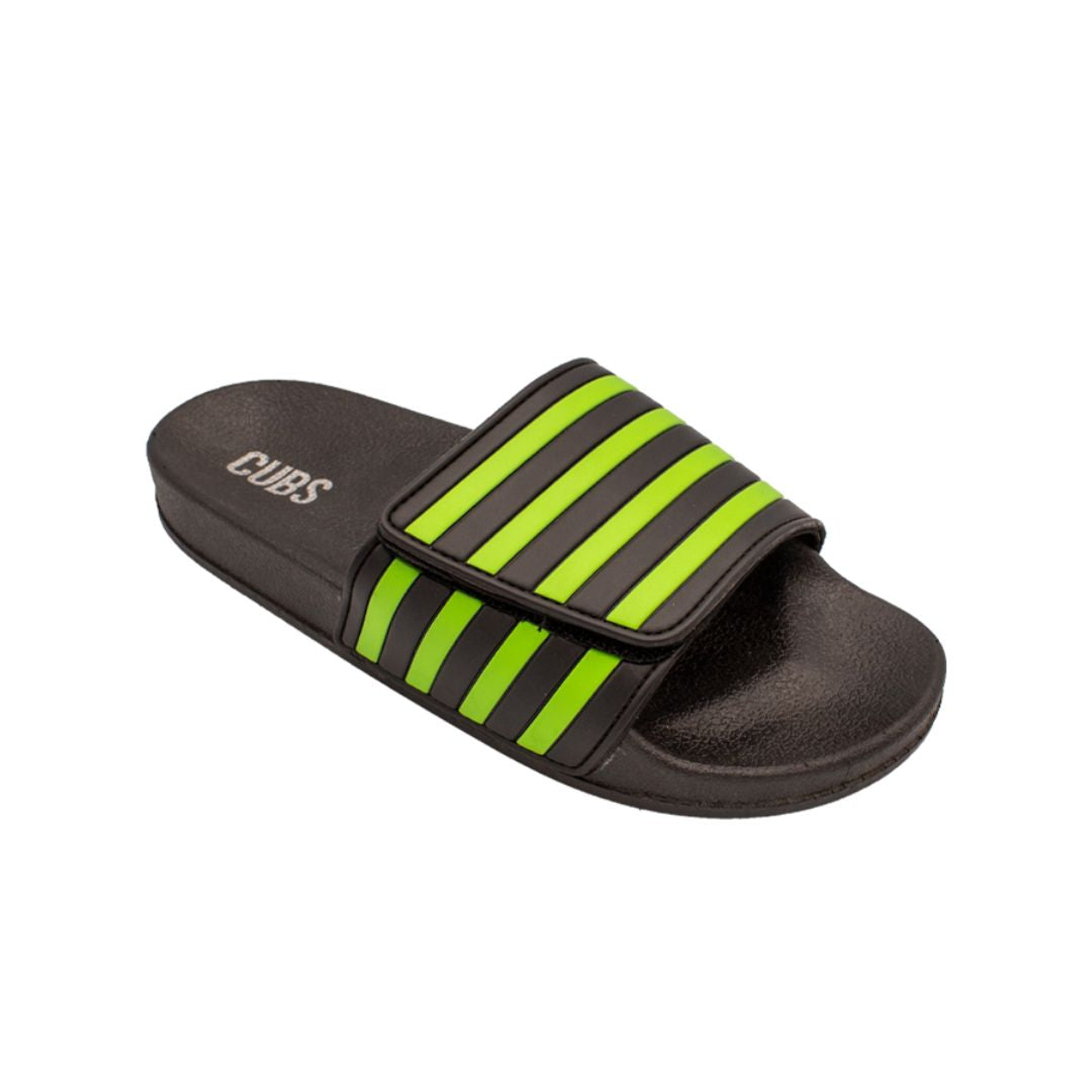 Birght Green/Black Stripes Slide