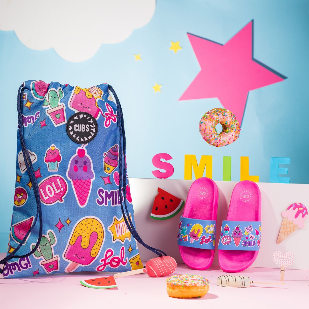 Girls Smiles & Ice Cream Mesh Bag