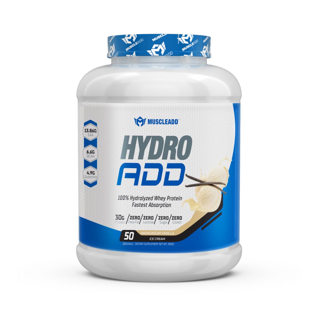 Muscle Add 100% Hydrolyzed Whey Protein -Madagascar Vanilla Ice Cream