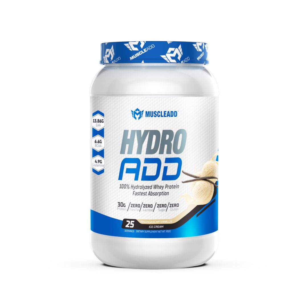 Muscle Add 100% Hydrolyzed Whey Protein -Madagascar Vanilla Ice Cream