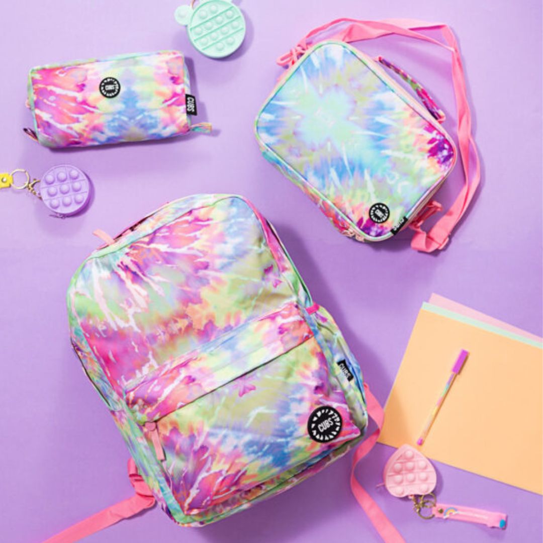 Junior Student Baby Blue Tie-Dye Backpack