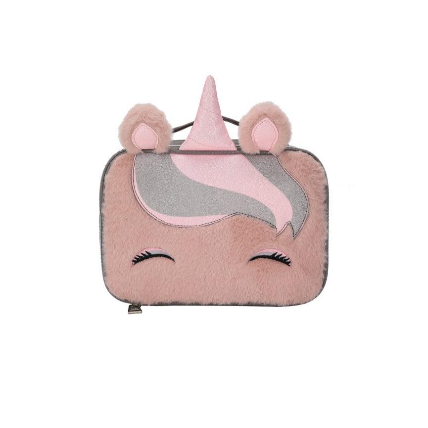 Matt Pink Sequin & Fur Unicorn Lunch Bag