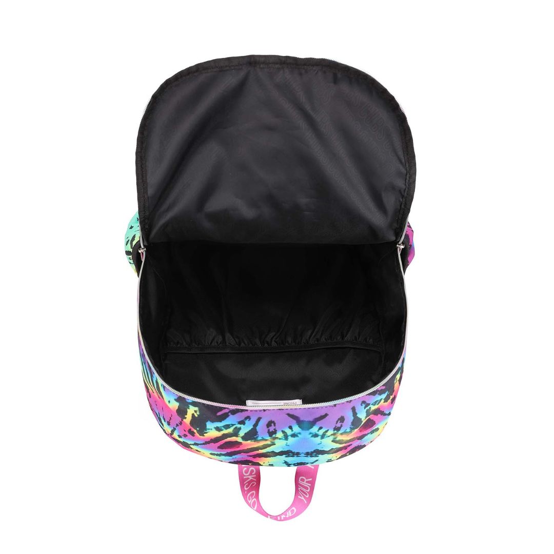 Neon Black Tiedye Pu High School Backpack