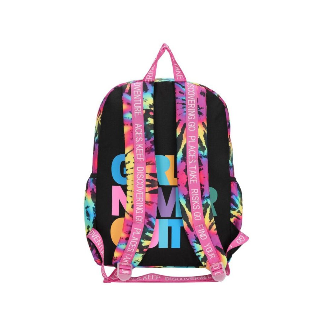 Neon Black Tiedye Pu High School Backpack