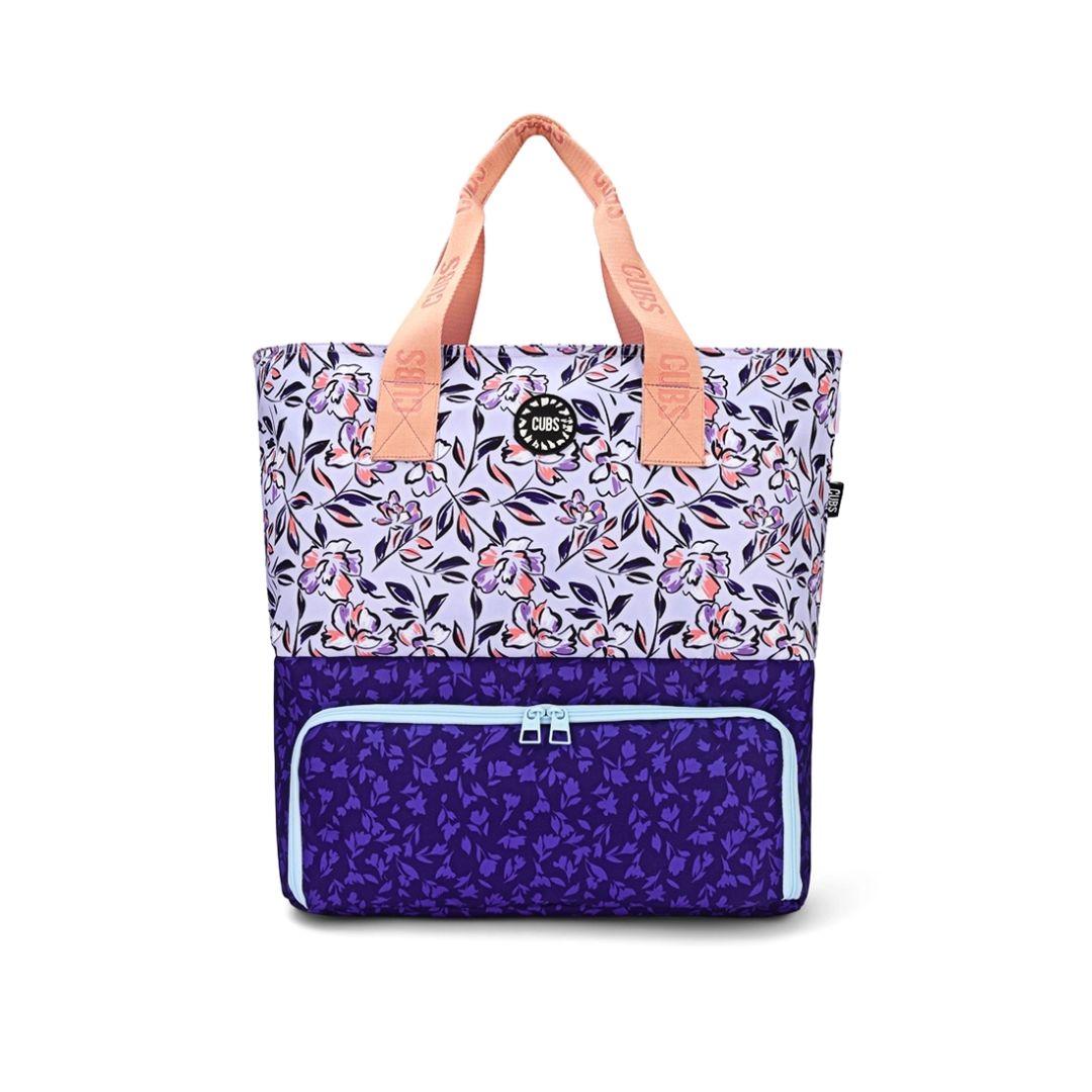 Navy Lilies Tote Cooler 41 L