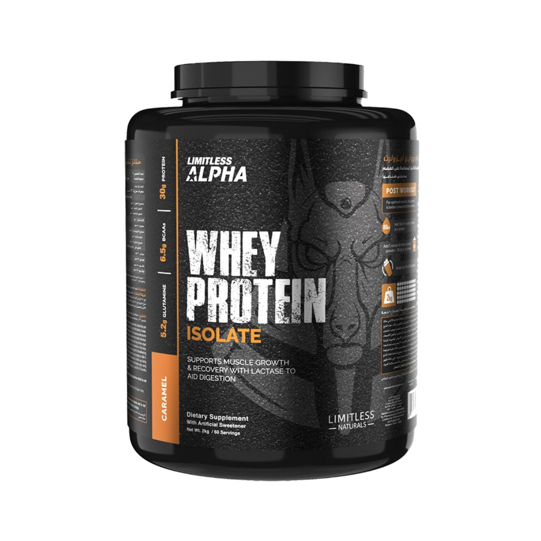 Limitless Alpha Whey Protein Isolate 60 Scoops Caramel (2Kg)