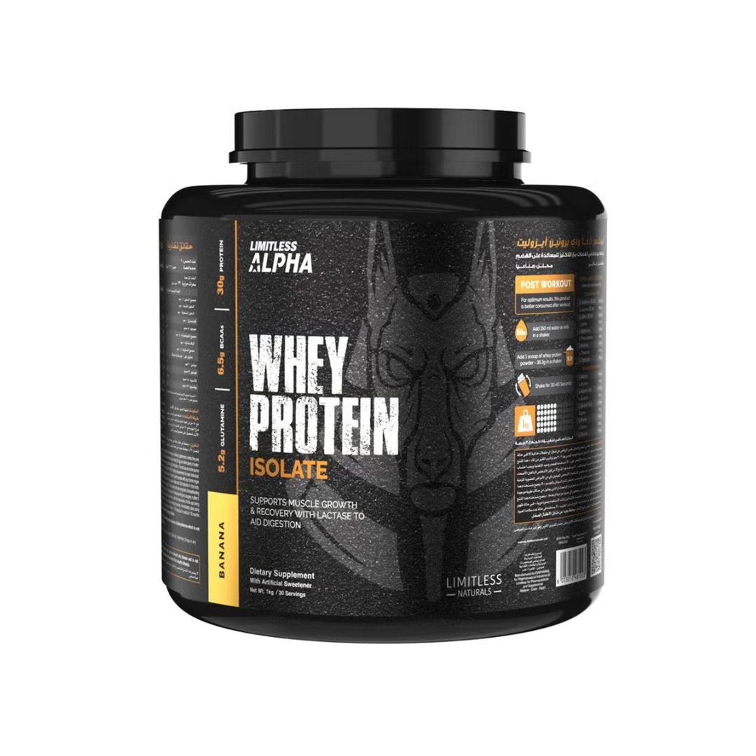 Limitless Alpha Whey Protein Isolate 60 Scoops Banana (2Kg)